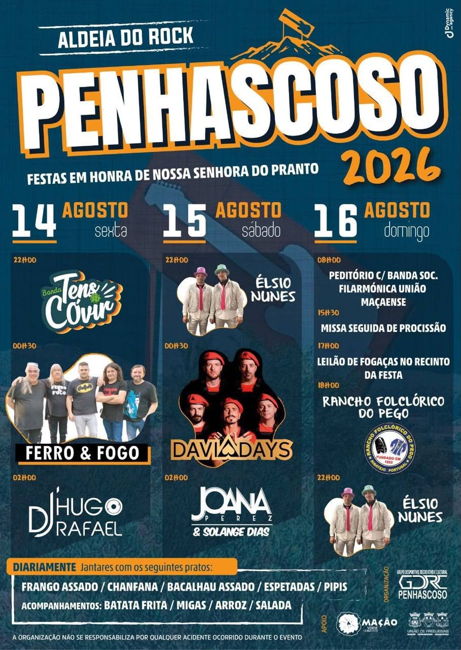 Cartaz Festas em honra de Nossa Senhora do Pranto 2026 - Penhascoso