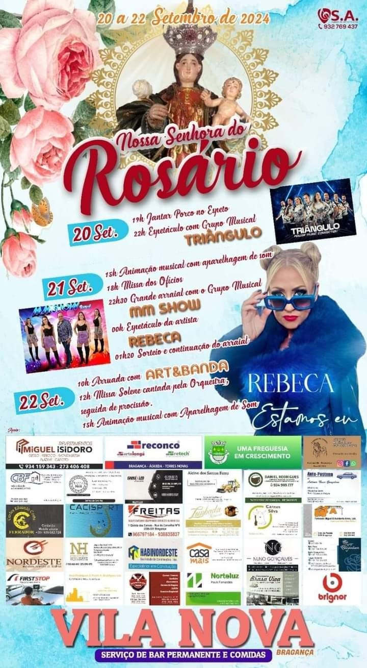 Cartaz Festas em Honra de Nossa Senhora do Rosário 2024 - Bragança