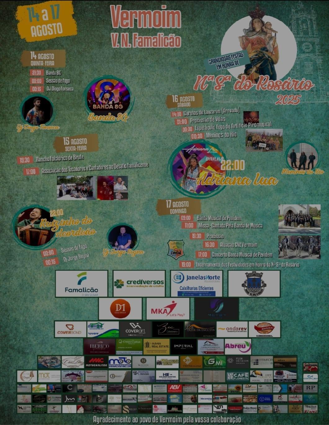 Cartaz Festas em Honra de Nossa Senhora do Rosário 2025 - Vermoim