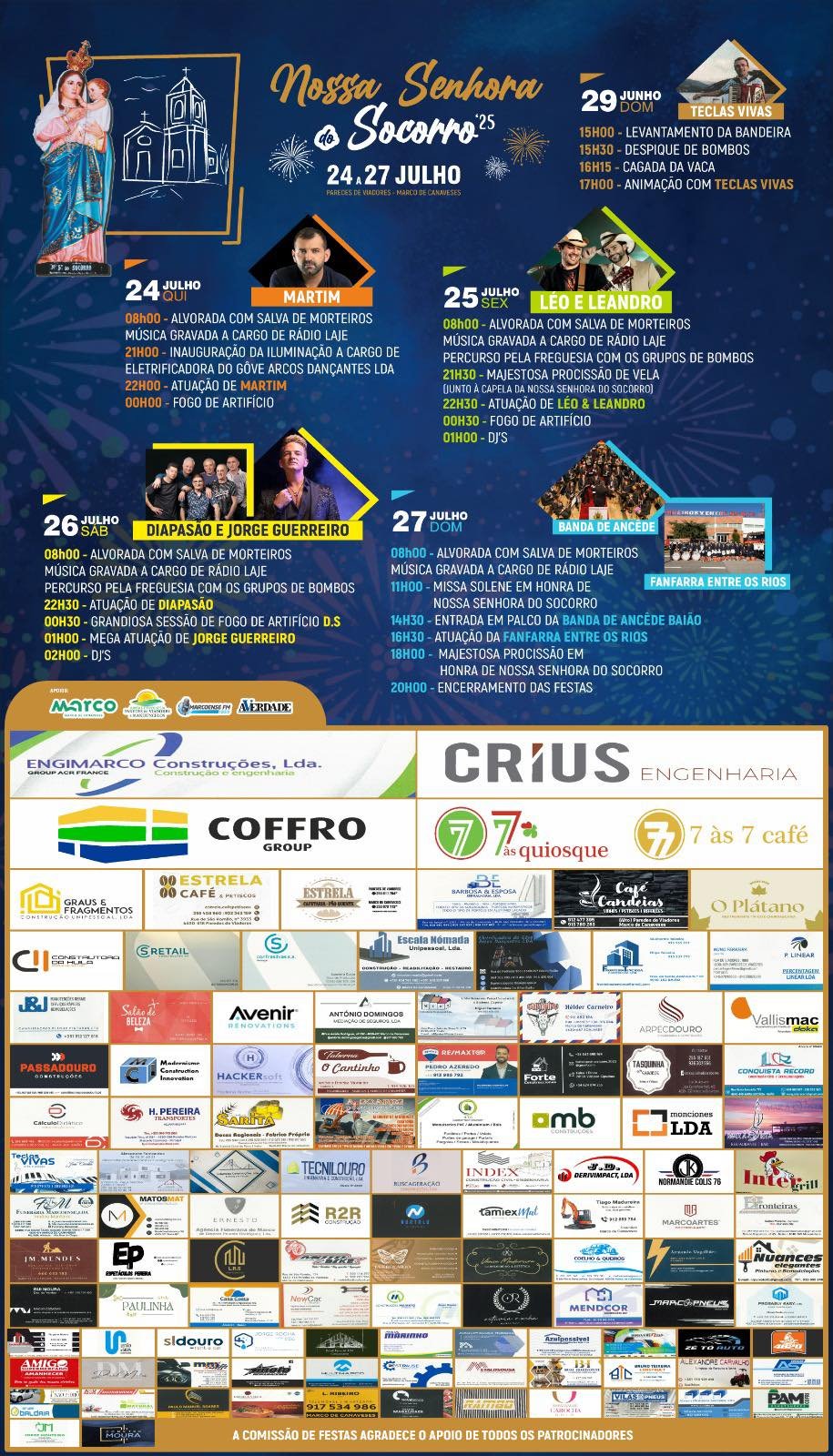 Cartaz Festas em Honra de Nossa Senhora do Socorro 2025 - Marco de Canaveses