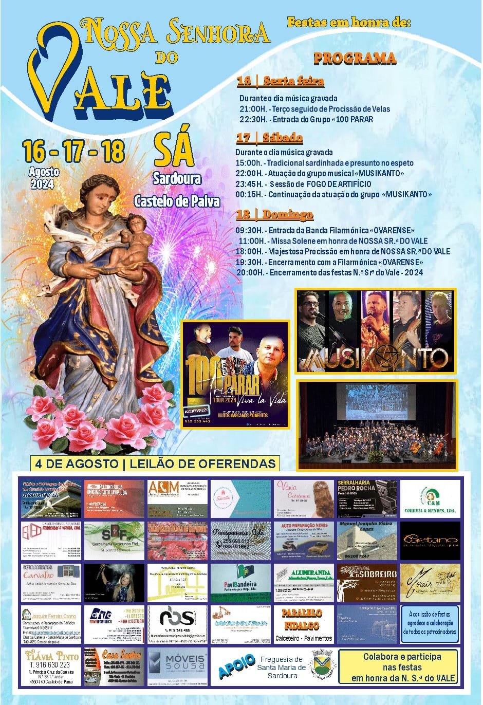 Cartaz Festas em Honra de Nossa Senhora do Vale 2024 - Sá