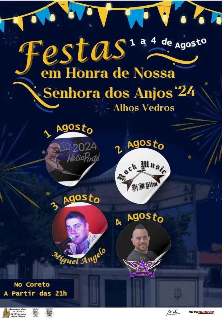 Cartaz Festas em Honra de Nossa Senhora dos Anjos 2024 - Alhos Vedros