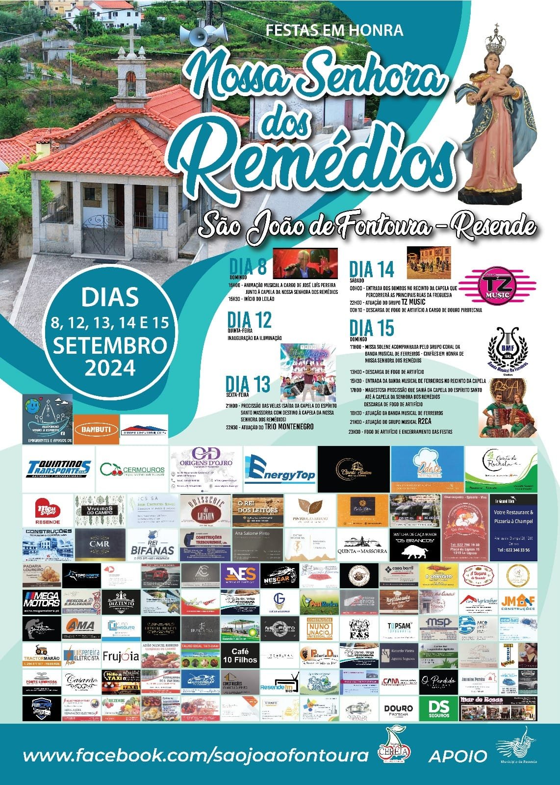 Cartaz Festas em Honra de Nossa Senhora dos Remédios 2024 - Resende