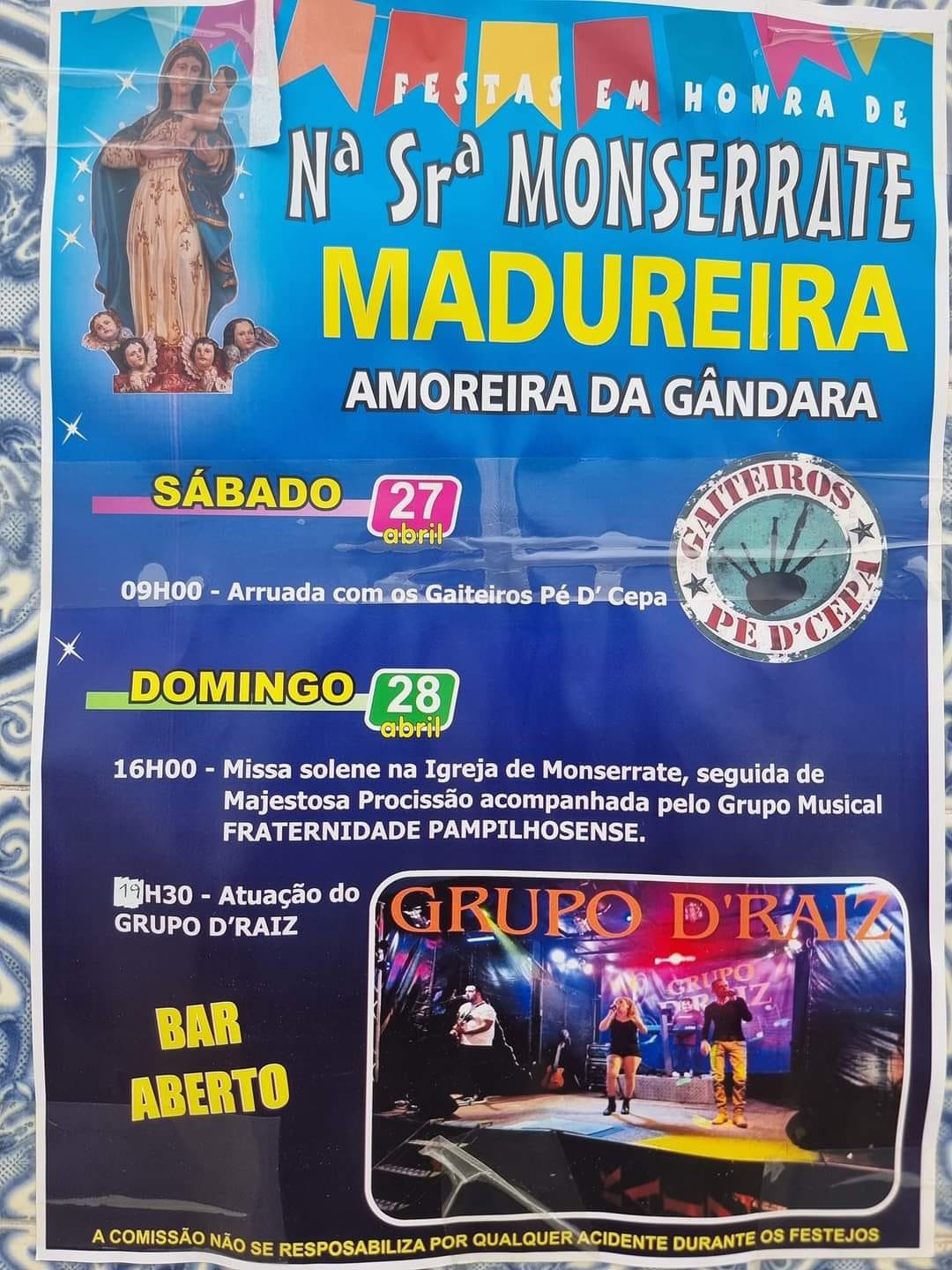 Cartaz Festas em Honra de Nossa Senhora Monserrate 2024 - Madureira