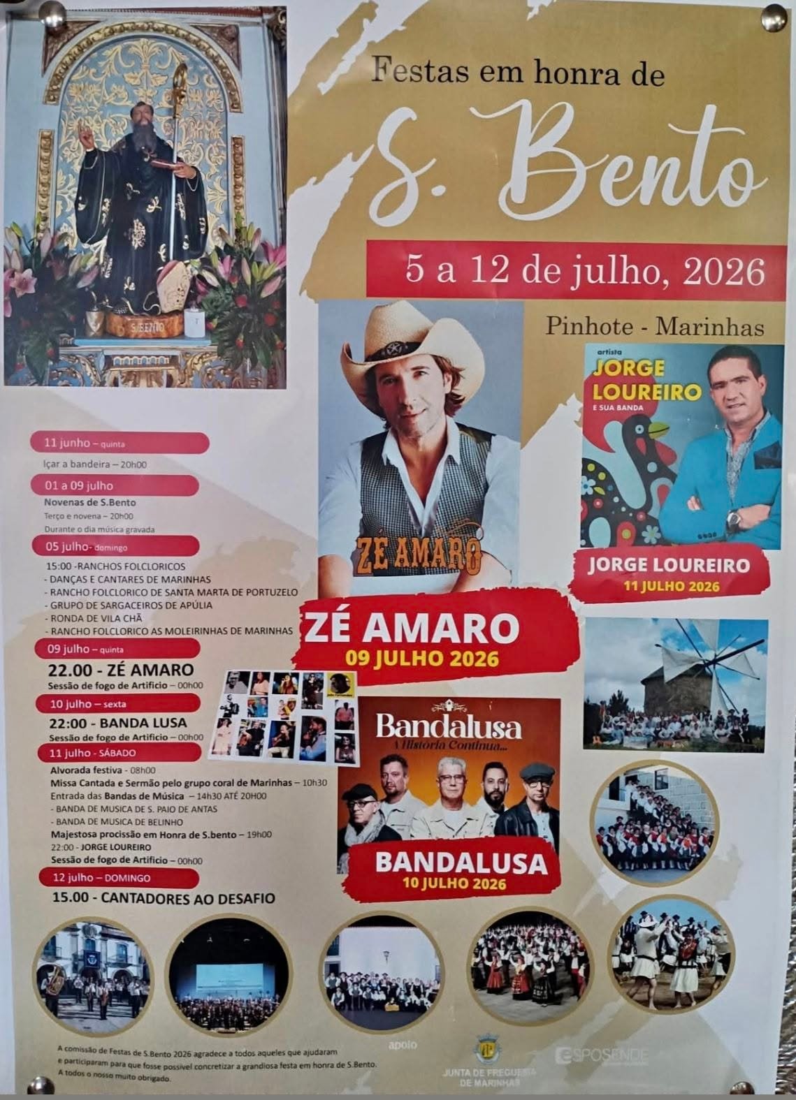 Cartaz Festas em honra de S. Bento 2026 - Pinhote