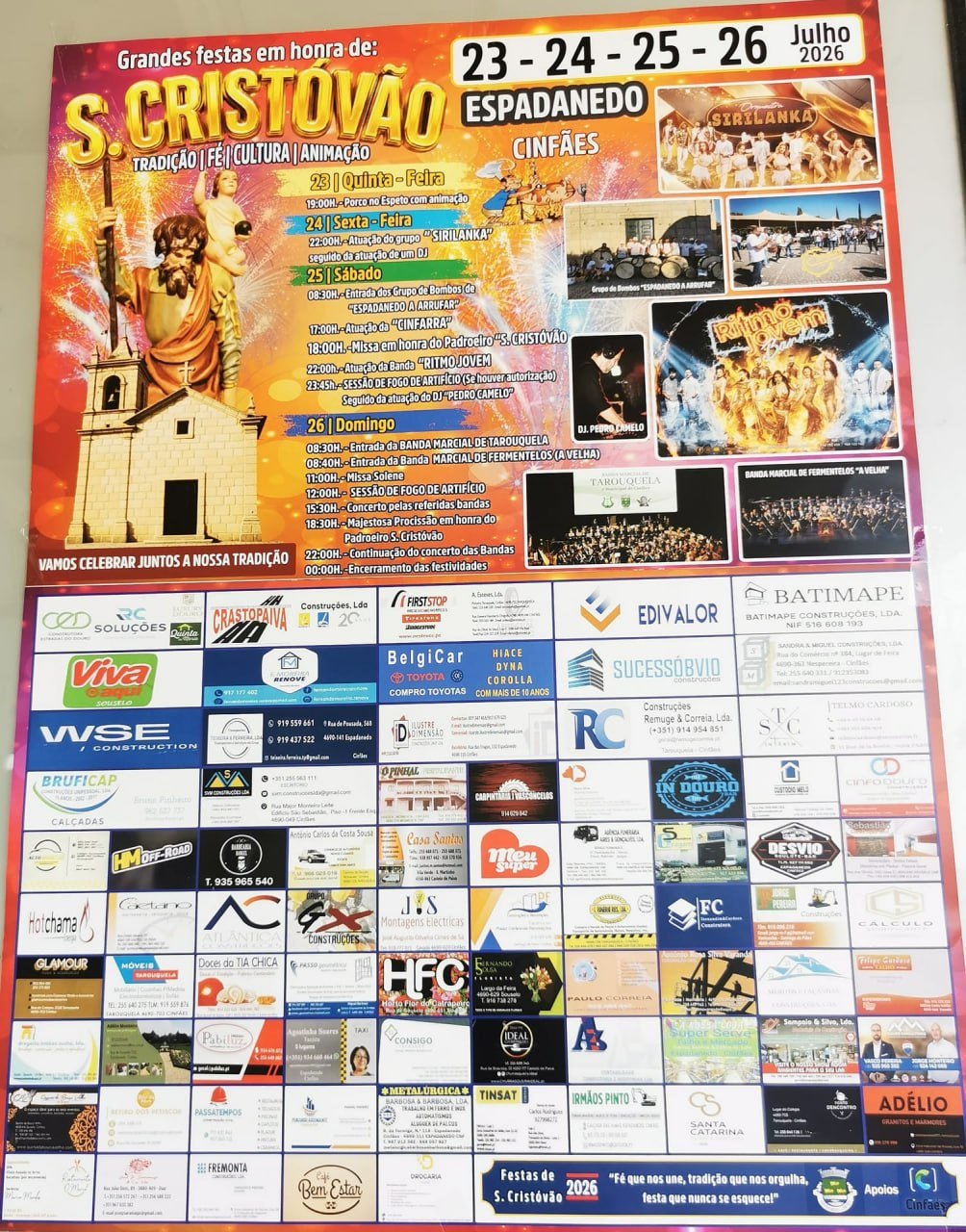 Cartaz Festas em honra de S. Cristóvão 2026 - Espadanedo
