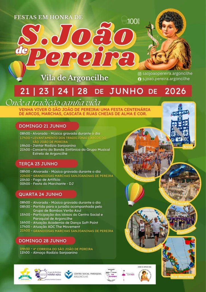 Cartaz Festas em honra de S. João de Pereira 2026 - Argoncilhe