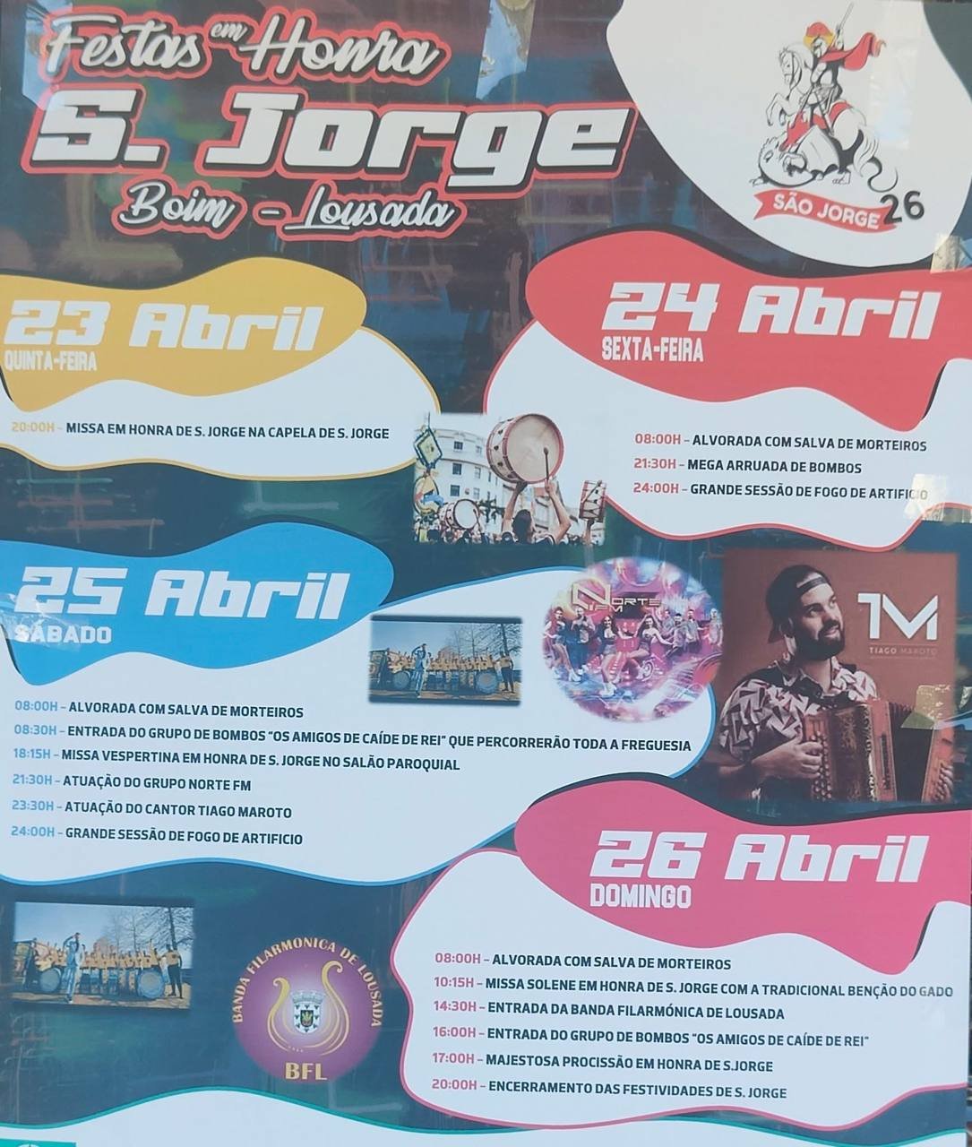 Cartaz Festas em honra de S. Jorge 2026 - Boim