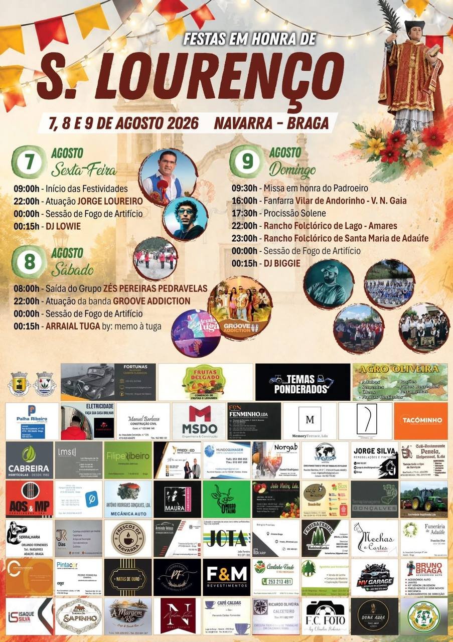 Cartaz Festas em honra de S. Lourenço 2026 - Navarra