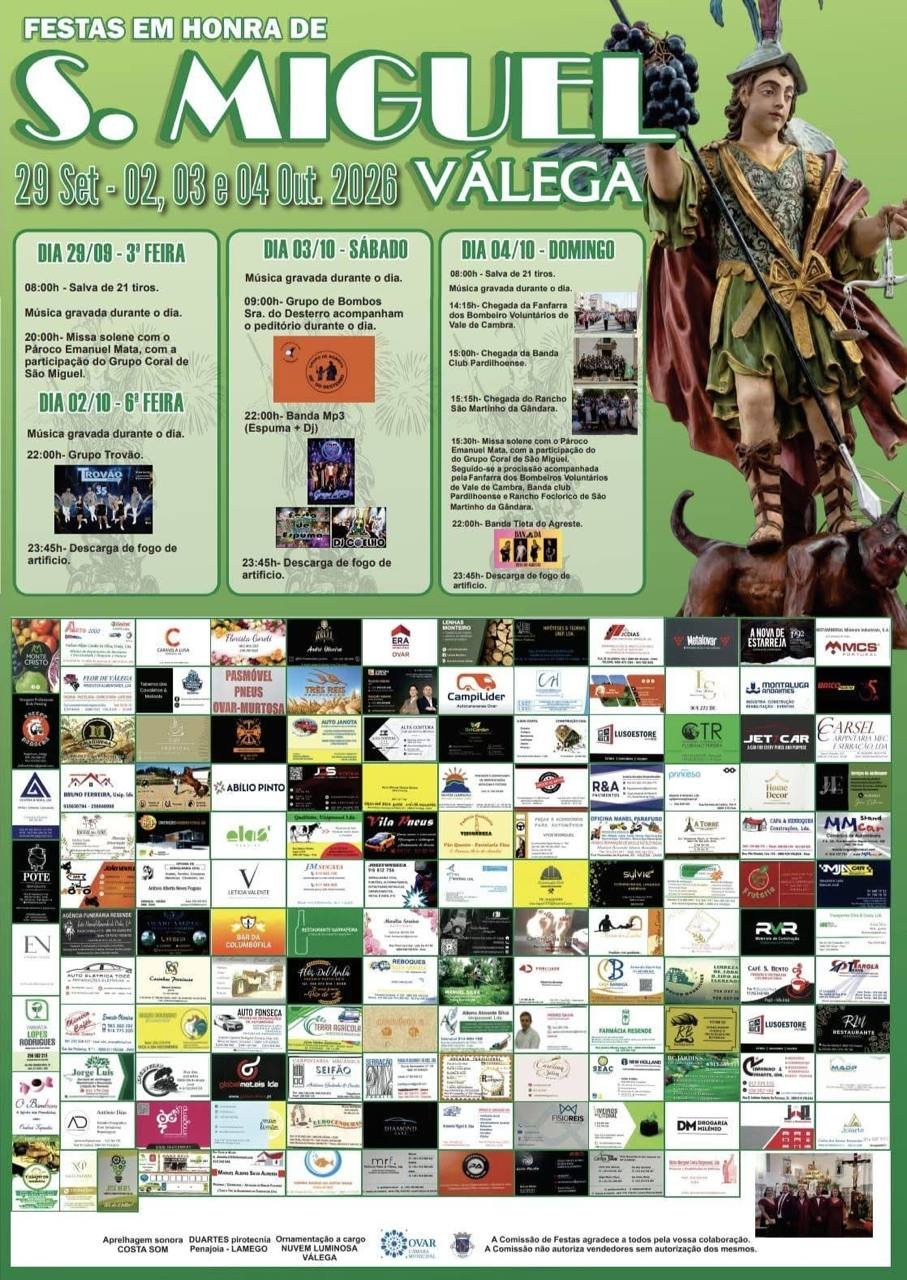 Cartaz Festas em honra de S. Miguel 2026 - Válega