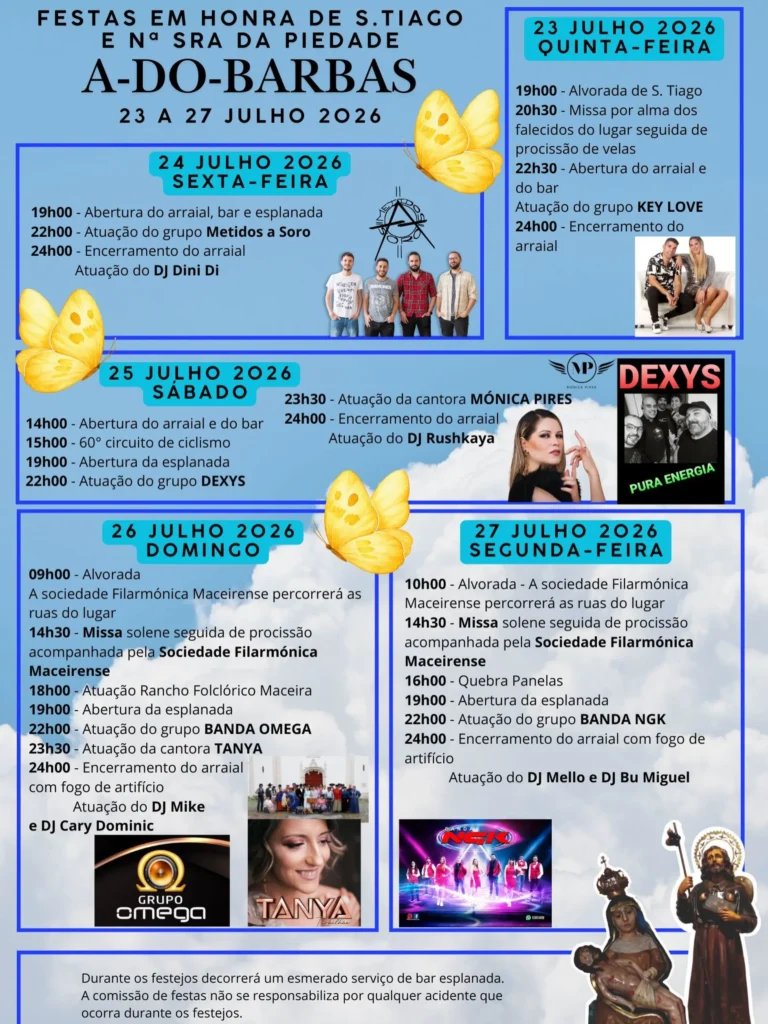Cartaz Festas em honra de S.Tiago 2026 - A-do-Barbas