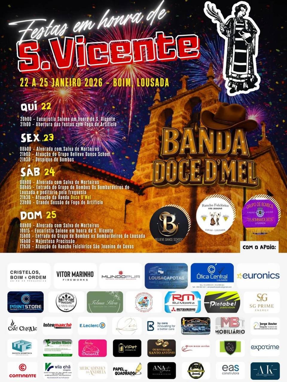 Cartaz Festas em honra de S. Vicente 2026 - Boim