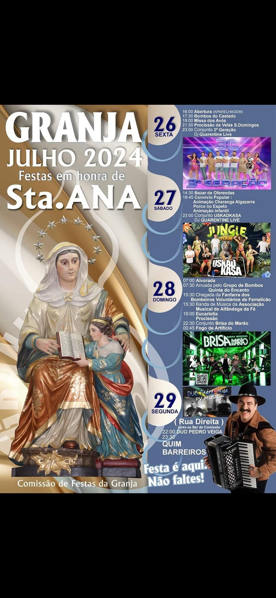 Cartaz Festas em Honra de Santa Ana 2024 - Granja