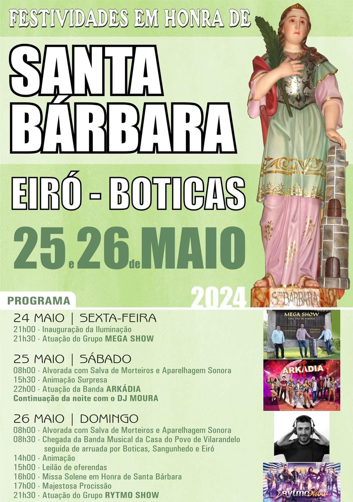 Cartaz Festas em Honra de Santa Bárbara 2024 - Eiró
