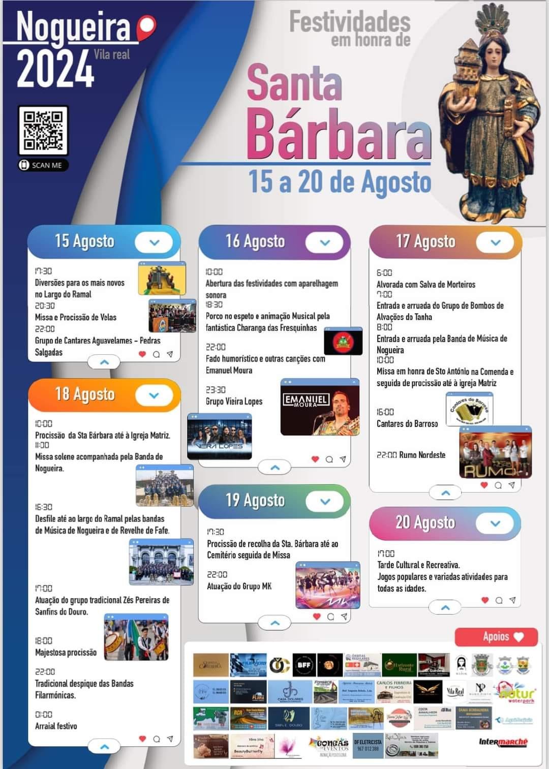 Cartaz Festas em Honra de Santa Bárbara 2024 - Nogueira