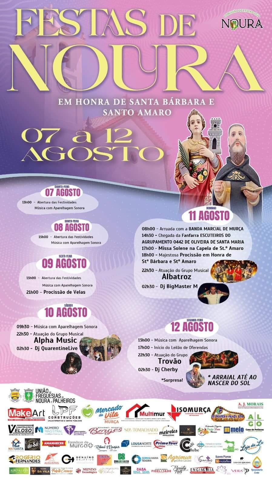 Cartaz Festas em Honra de Santa Bárbara 2024 - Noura