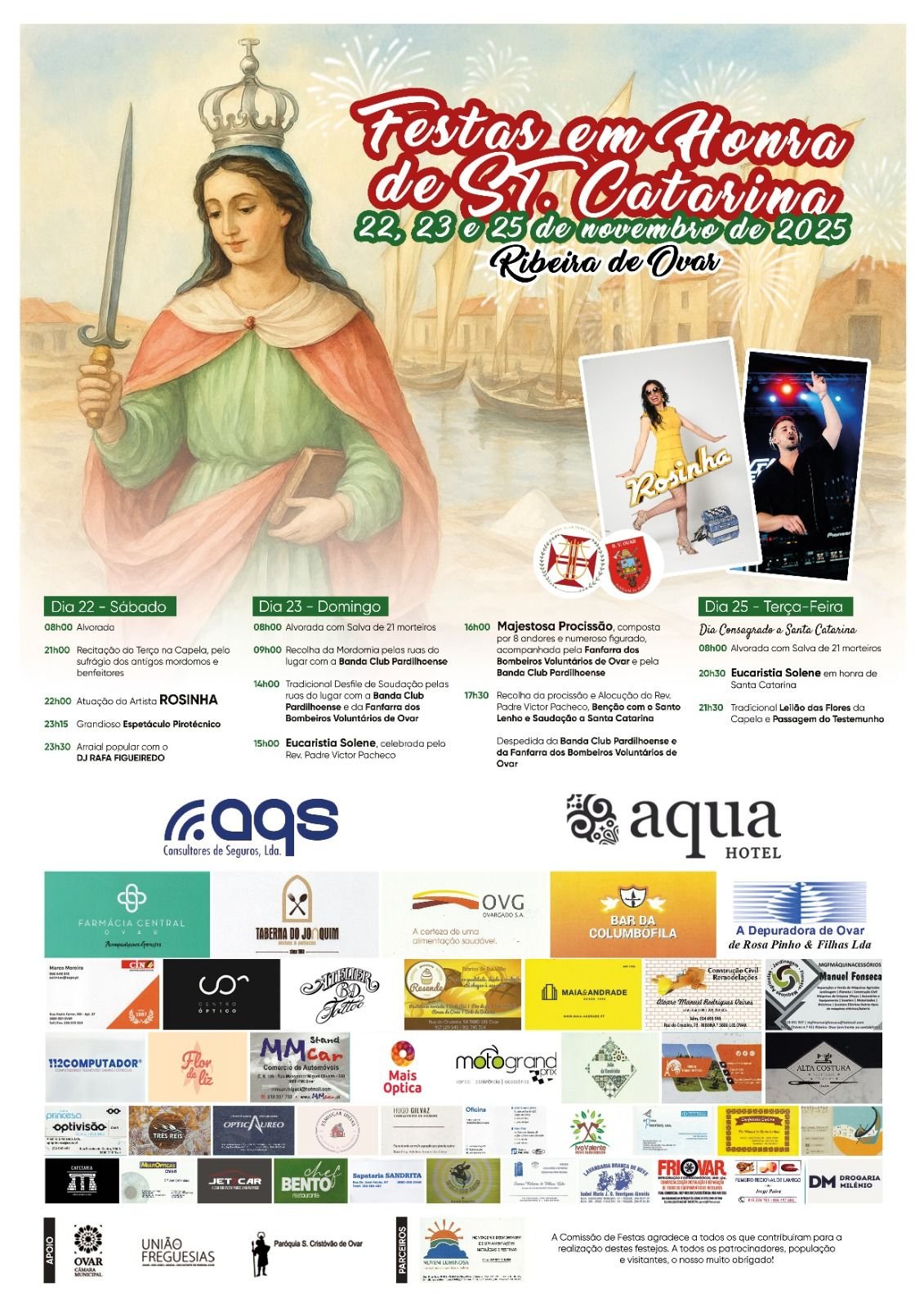 Cartaz Festas em Honra de Santa Catarina 2025 - Ribeira de Ovar