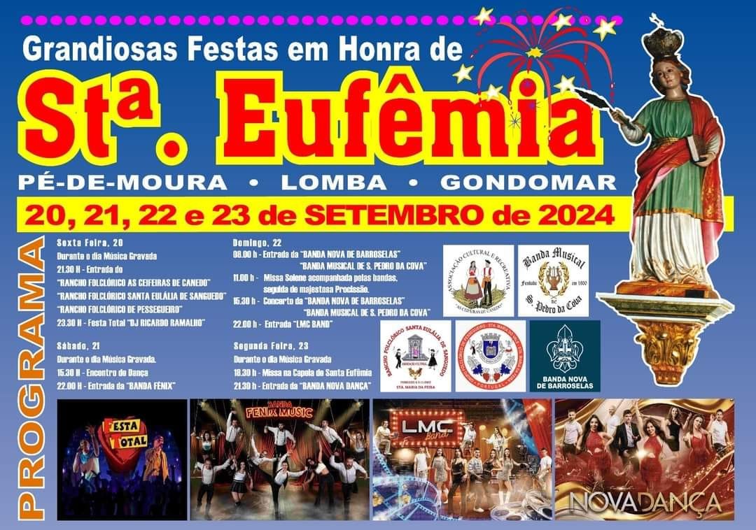 Cartaz Festas em Honra de Santa Eufêmia 2024 - Lomba