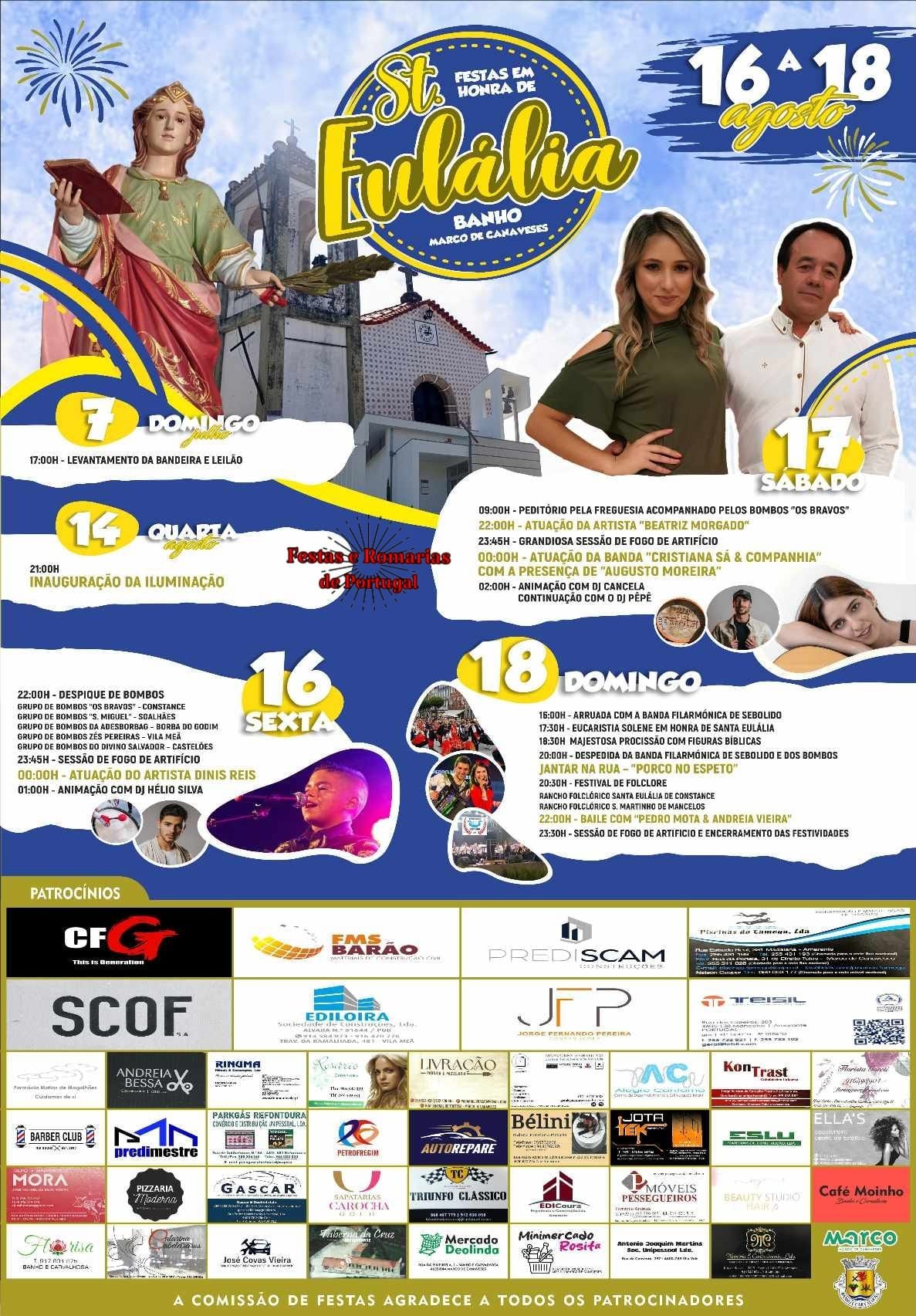 Cartaz Festas em Honra de Santa Eulália 2024 - Marco de Canaveses