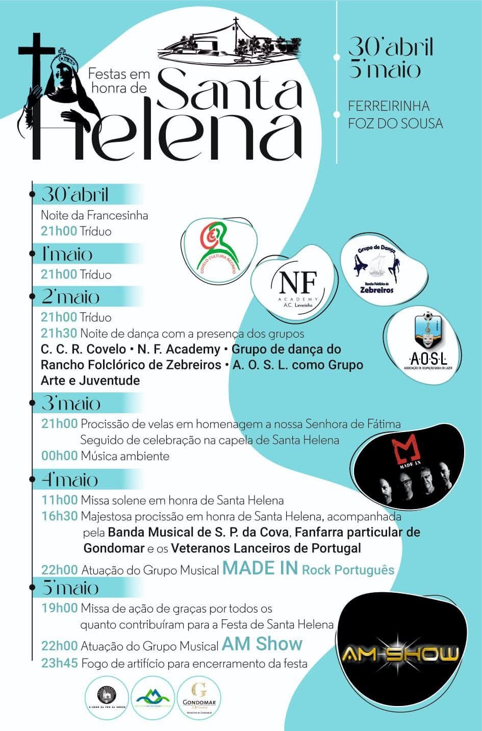 Cartaz Festas em Honra de Santa Helena 2025 - Foz do Sousa