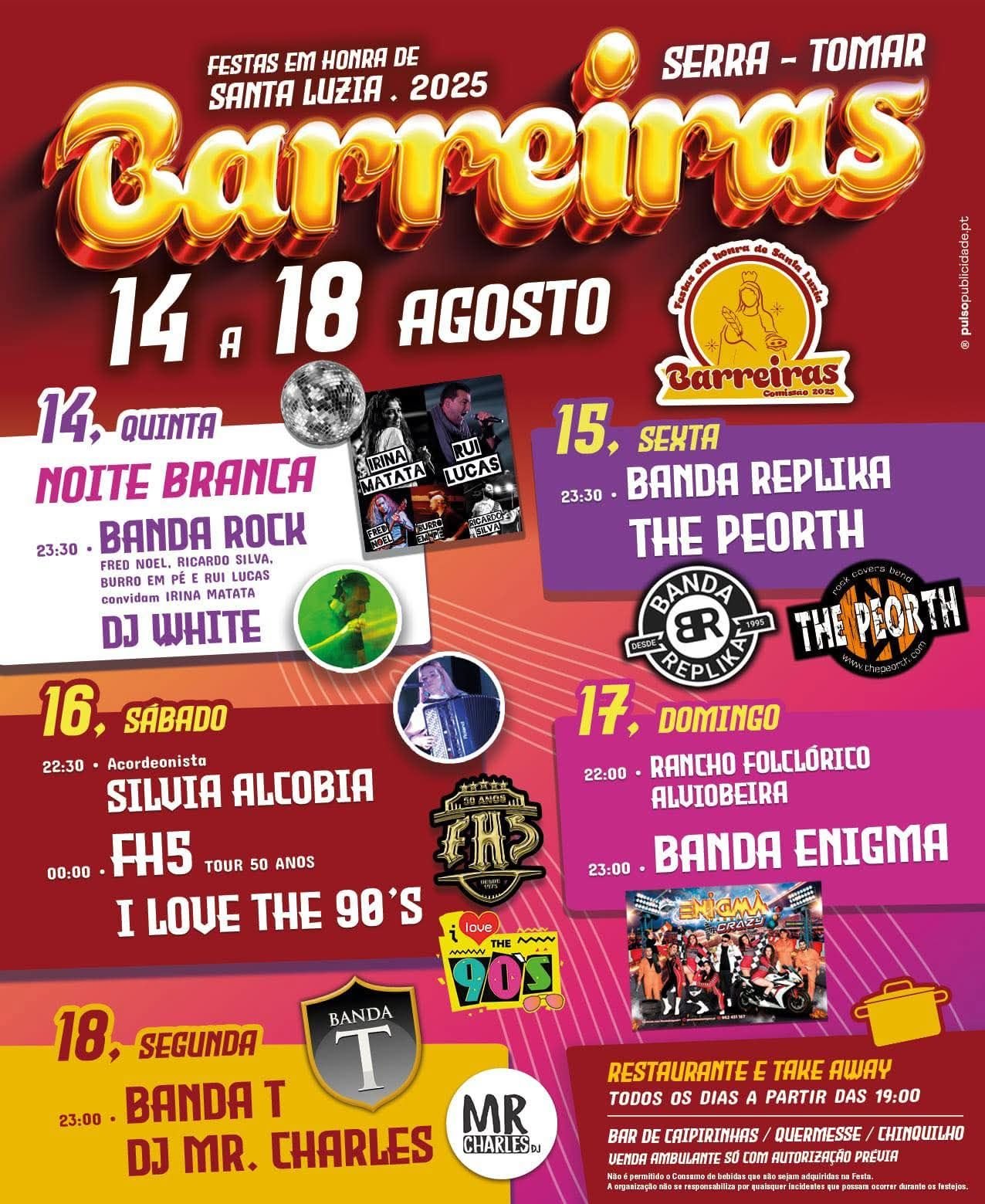 Cartaz Festas em Honra de Santa Luzia 2025 - Tomar