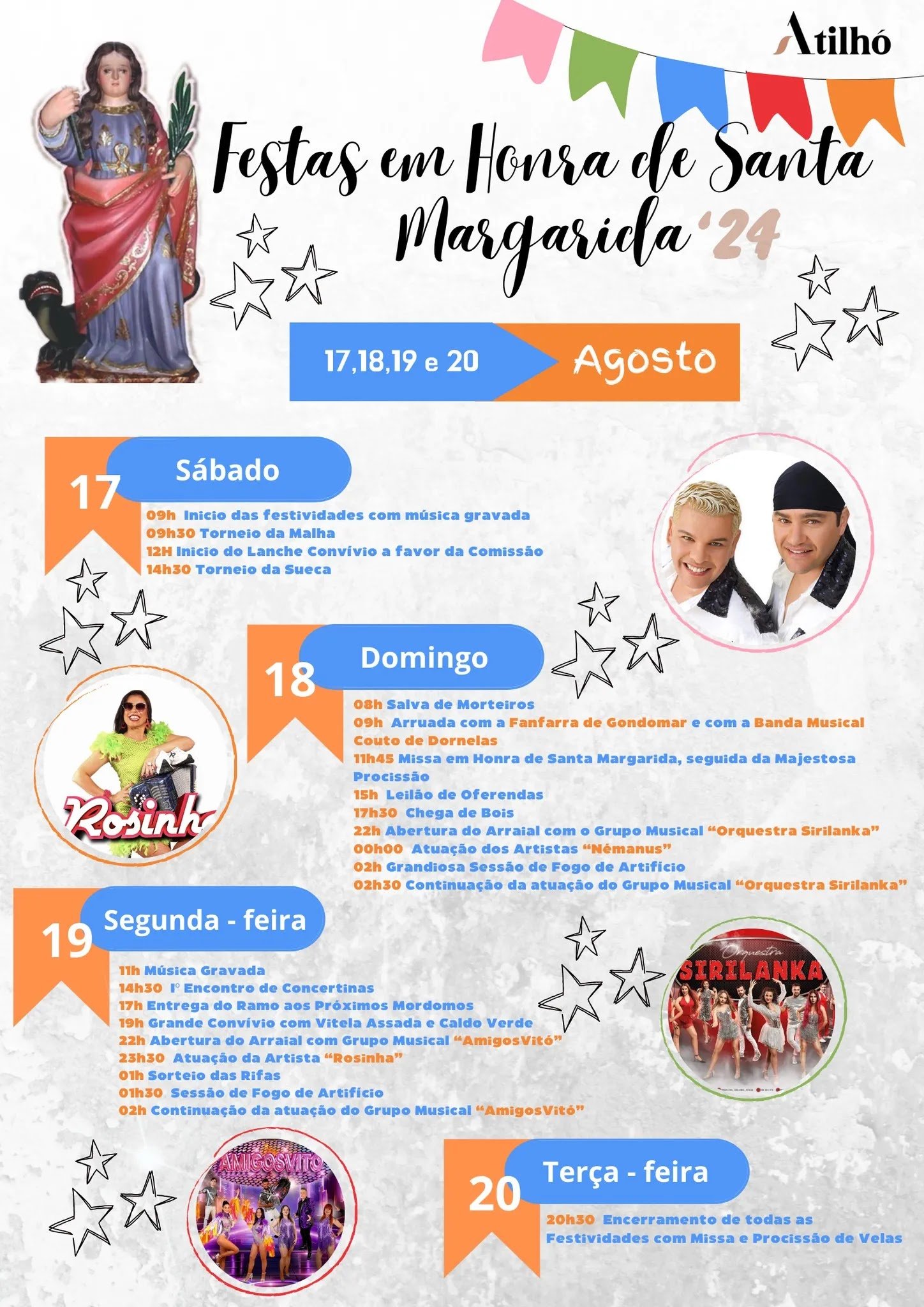 Cartaz Festas em Honra de Santa Margarida 2024 - Atilhó