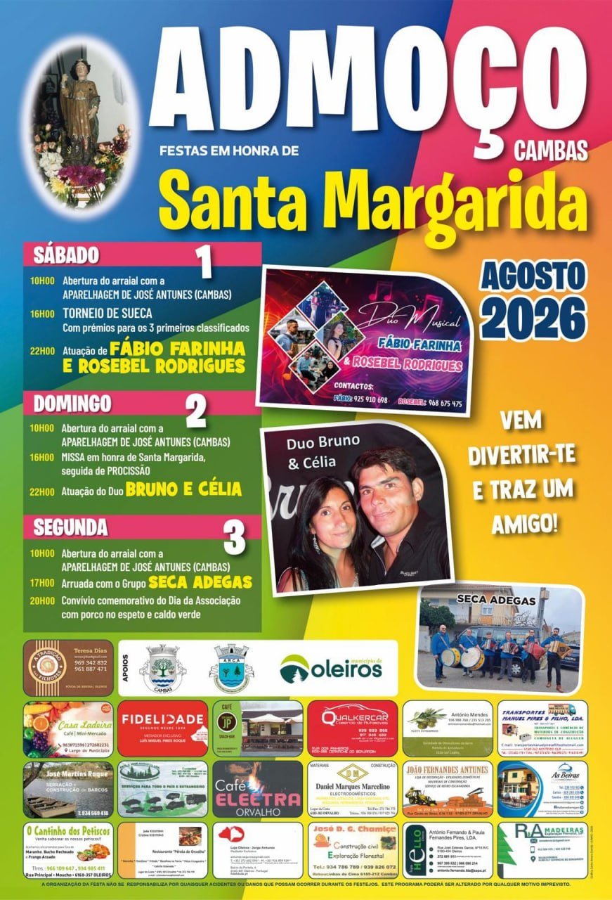 Cartaz Festas em honra de Santa Margarida 2026 - Cambas