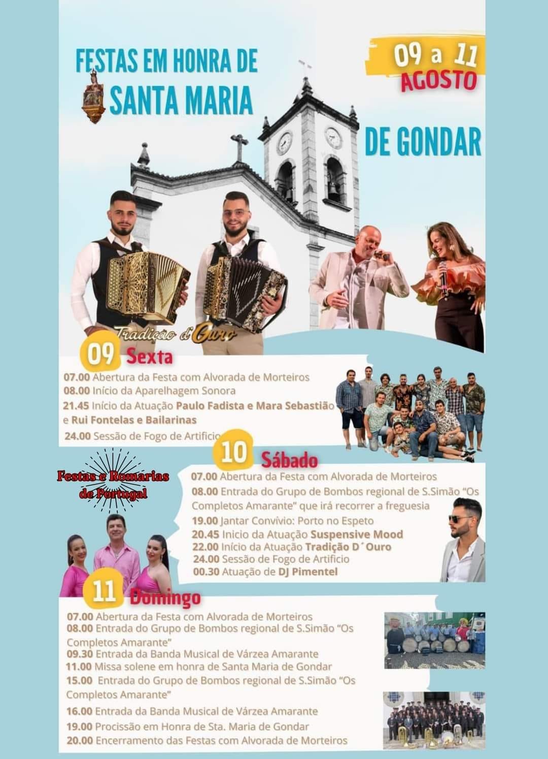 Cartaz Festas em Honra de Santa Maria 2024 - Gondar