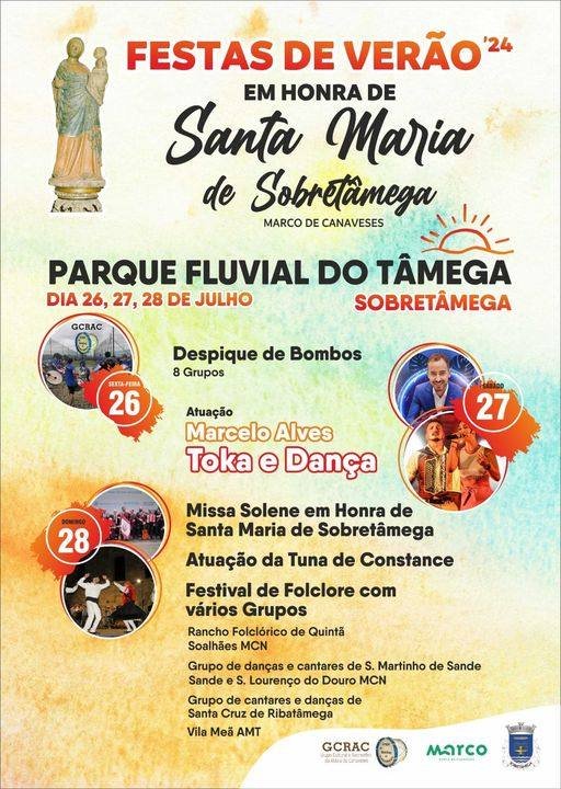Cartaz Festas em Honra de Santa Maria de Sobretâmega 2024 - Marco de Canaveses