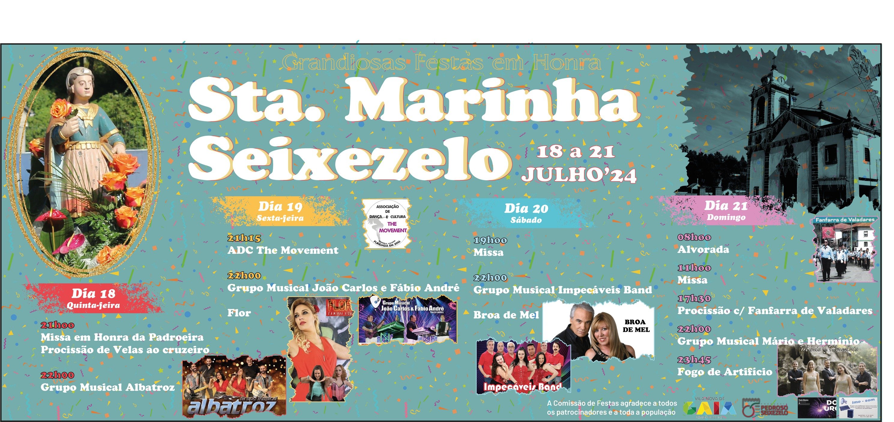 Cartaz Festas em Honra de Santa Marinha 2024 - Seixezelo