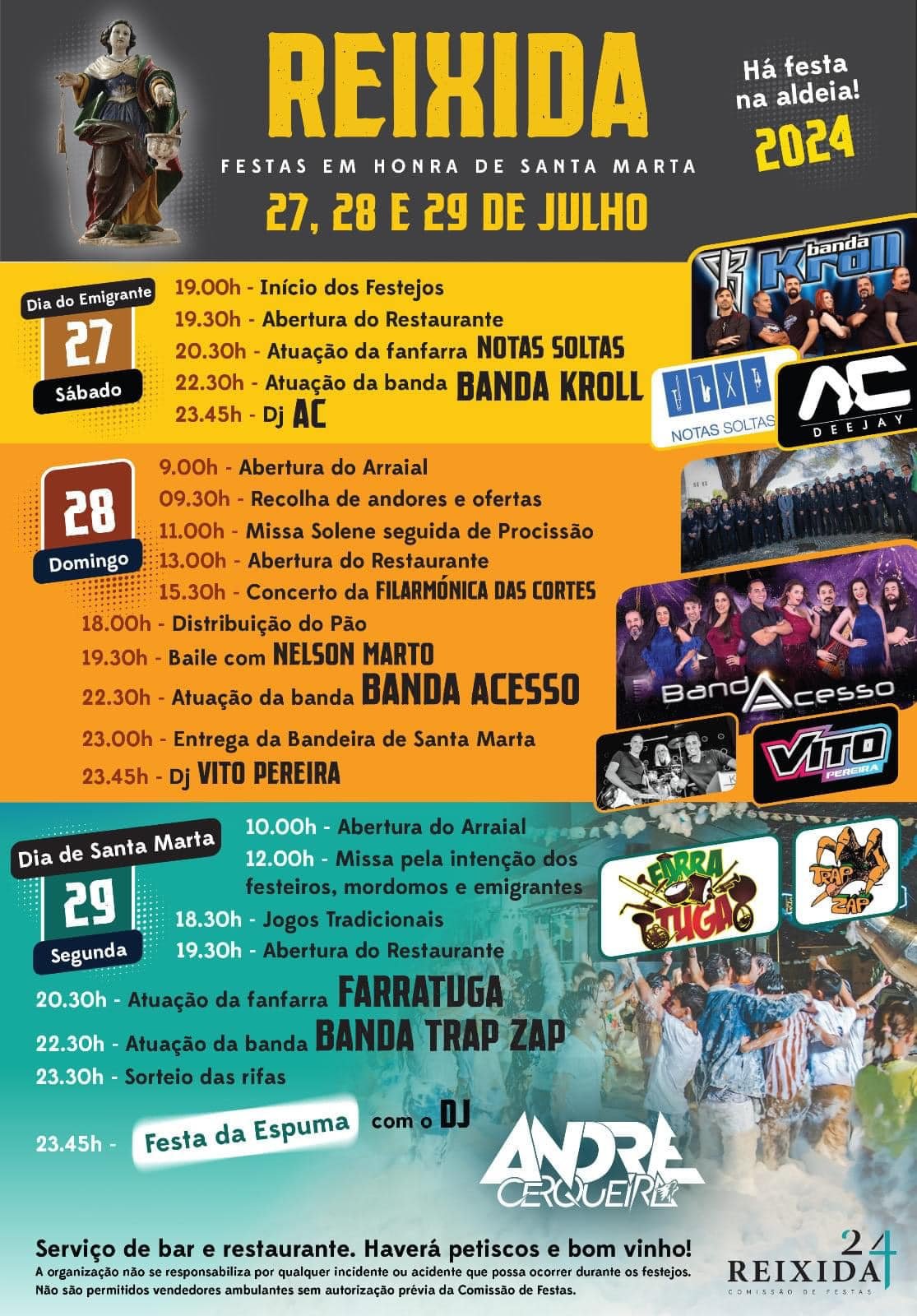 Cartaz Festas em Honra de Santa Marta 2024 - Reixida