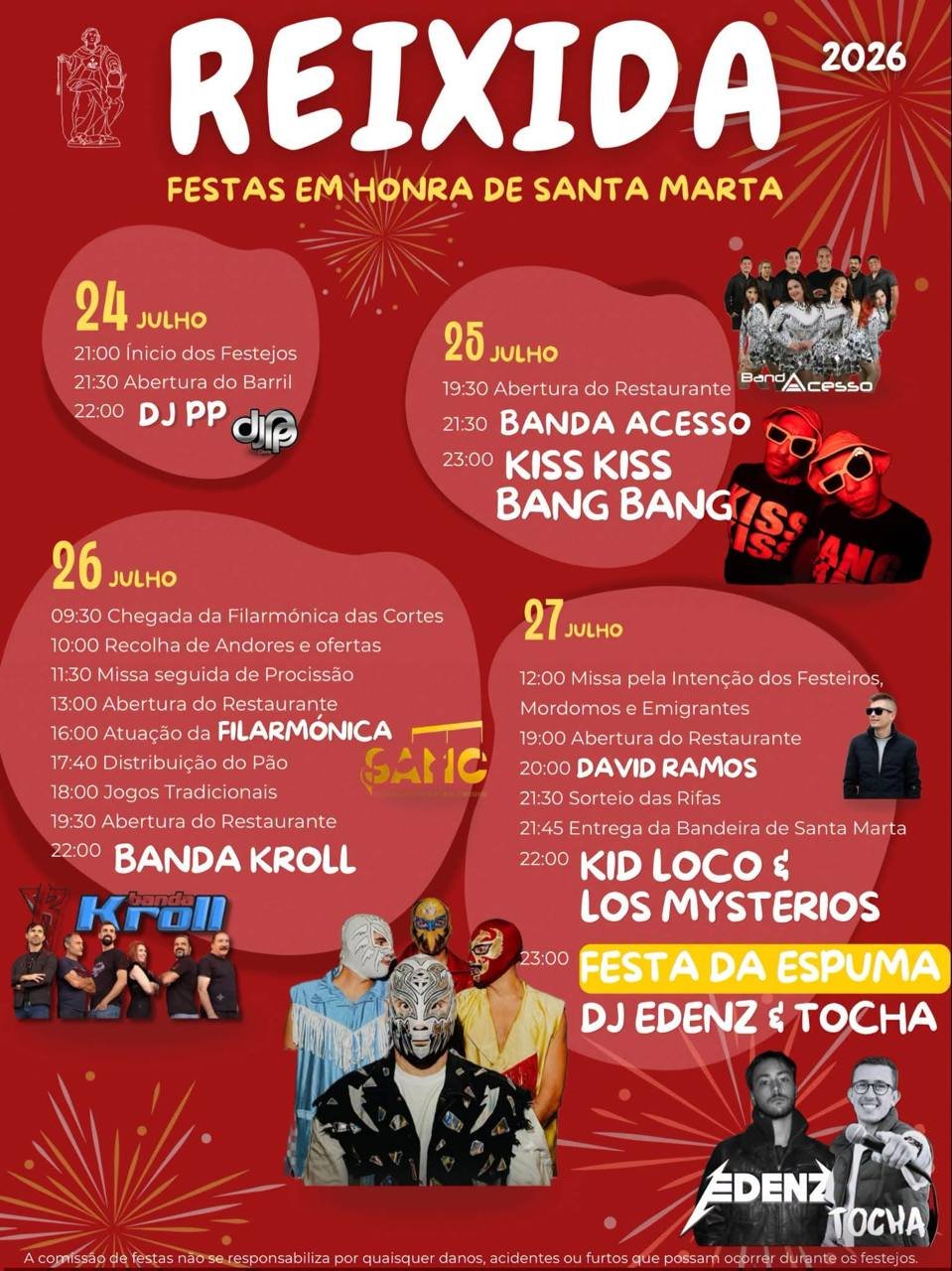 Cartaz Festas em honra de Santa Marta 2026 - Reixida