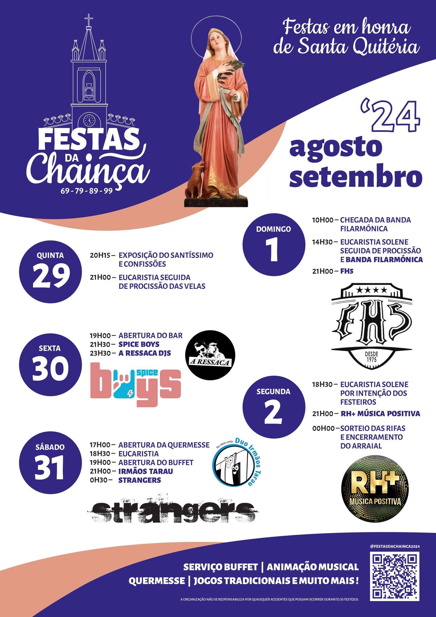 Cartaz Festas em Honra de Santa Quitéria 2024 - Chainça