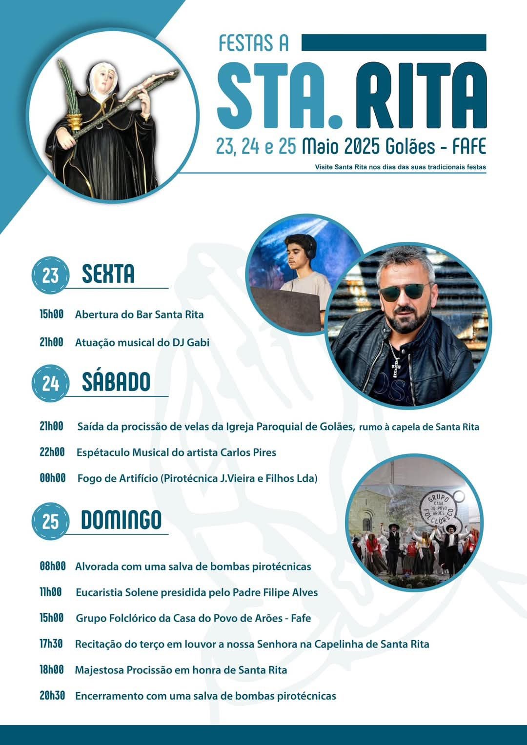 Cartaz Festas em Honra de Santa Rita 2025 - Golães