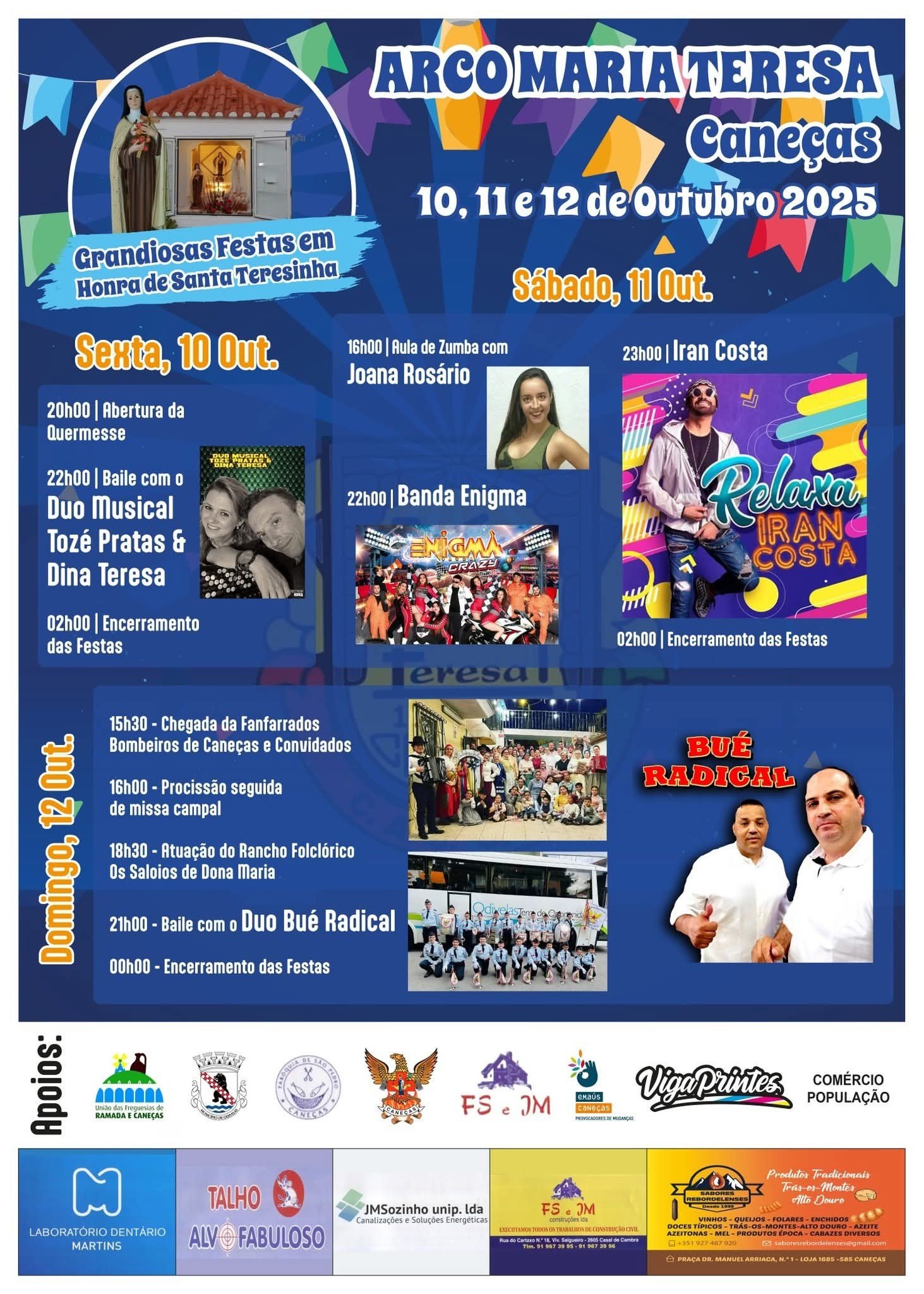 Cartaz Festas em Honra de Santa Teresinha 2025 - Caneças