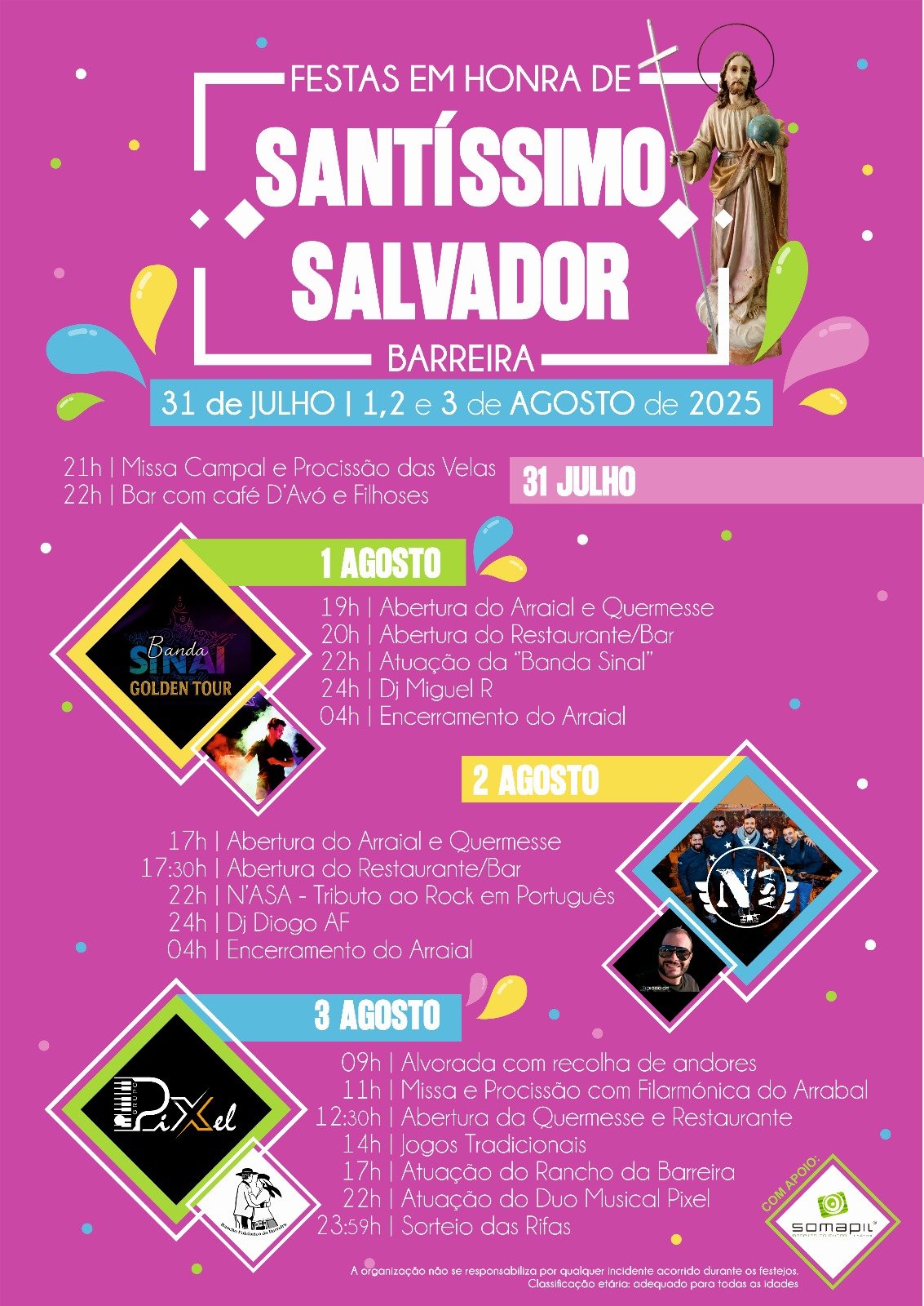 Cartaz Festas em Honra de Santíssimo Salvador 2025 - Barreira