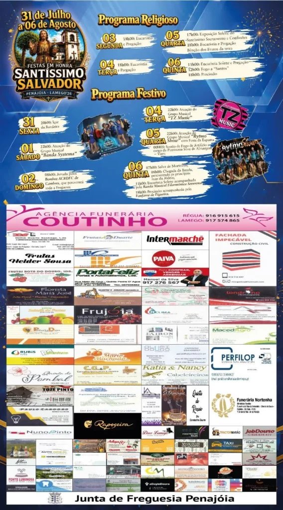 Cartaz Festas em honra de Santíssimo Salvador 2026 - Penajóia