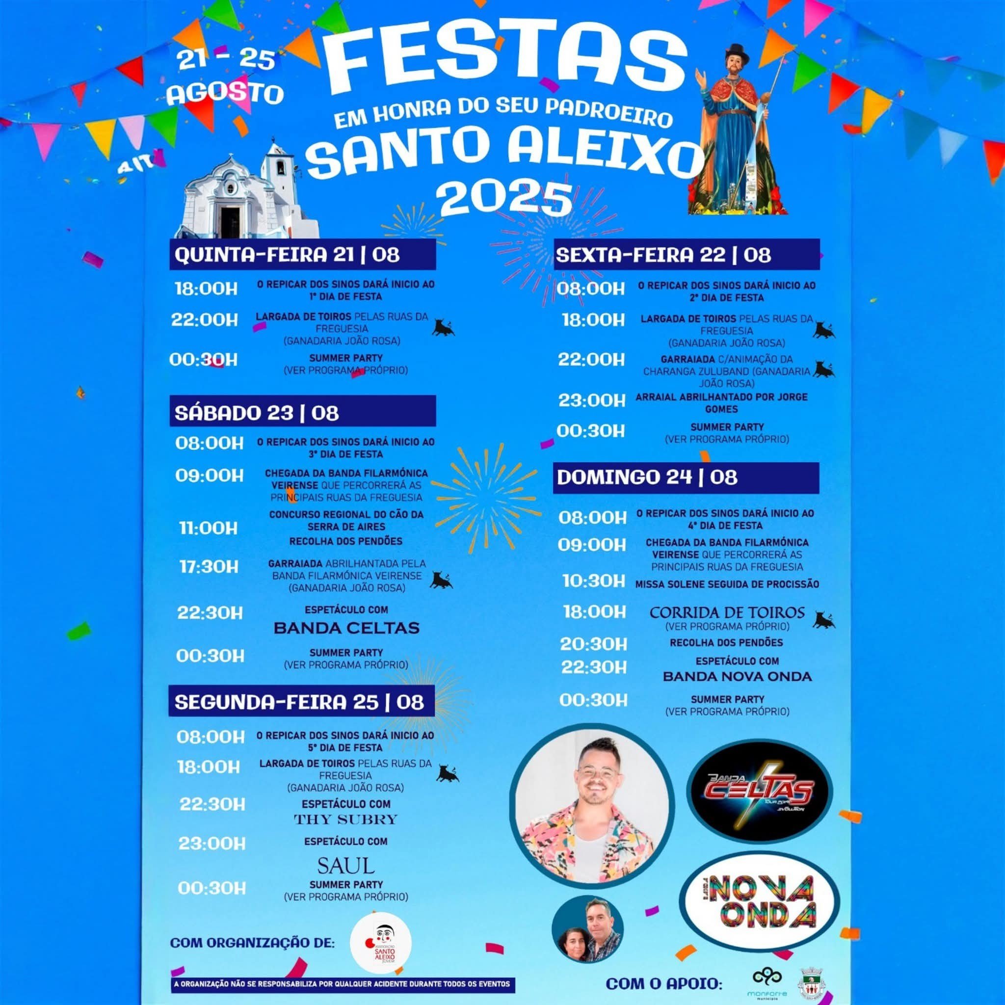 Cartaz Festas em Honra de Santo Aleixo 2025 - Monforte