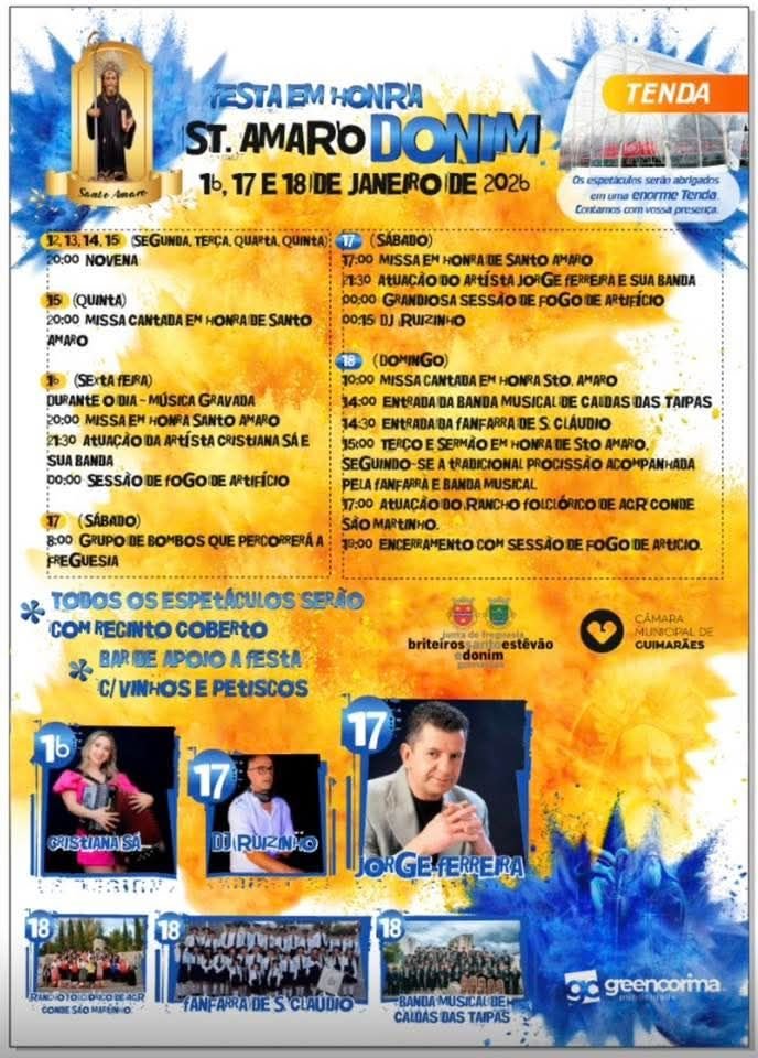 Cartaz Festas em Honra de Santo Amaro 2026 - Donim