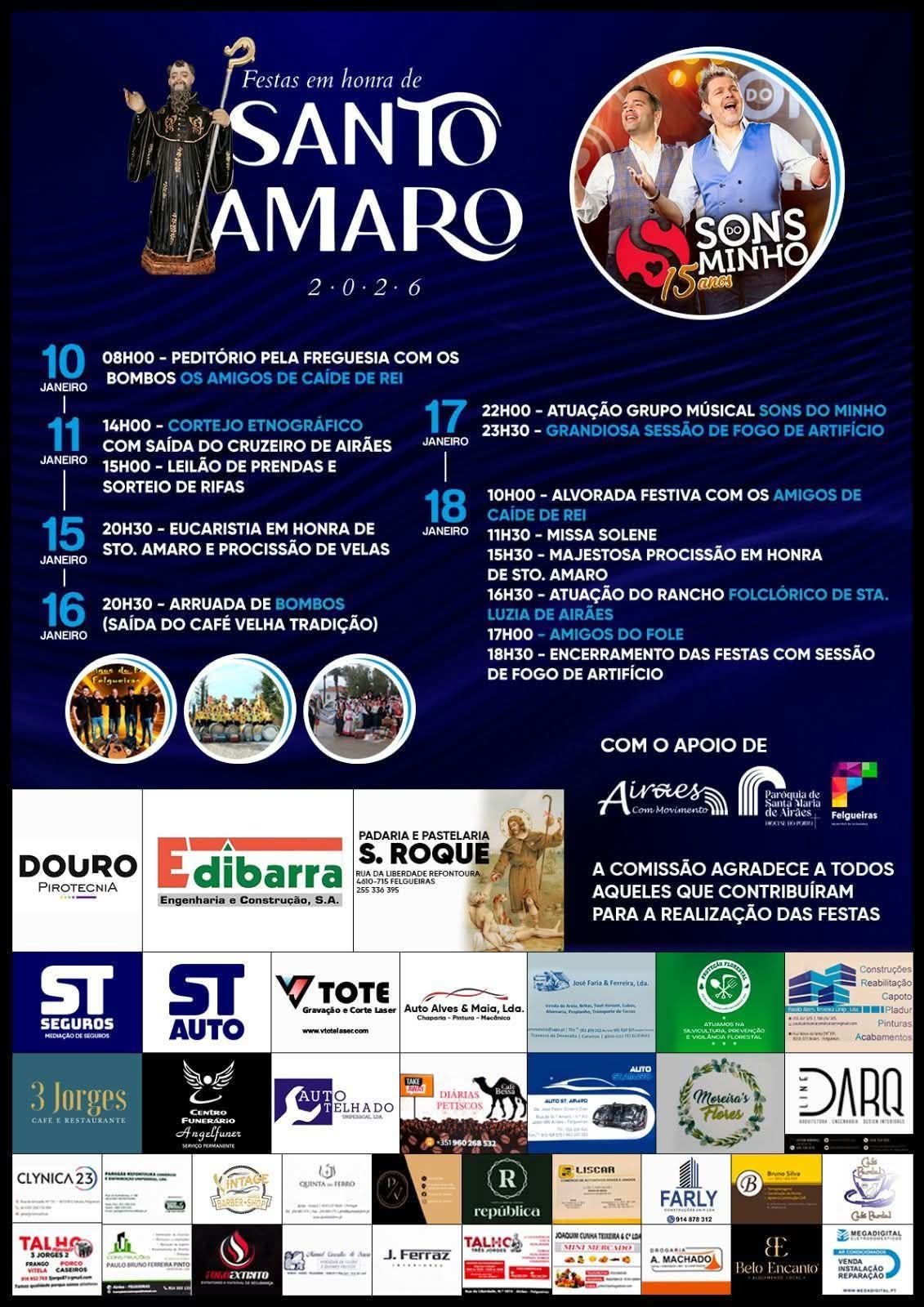 Cartaz Festas em Honra de Santo Amaro 2026 - Felgueiras