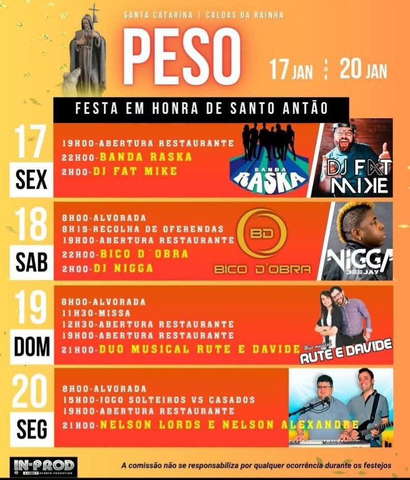 Cartaz Festas em Honra de Santo Antão 2025 - Peso