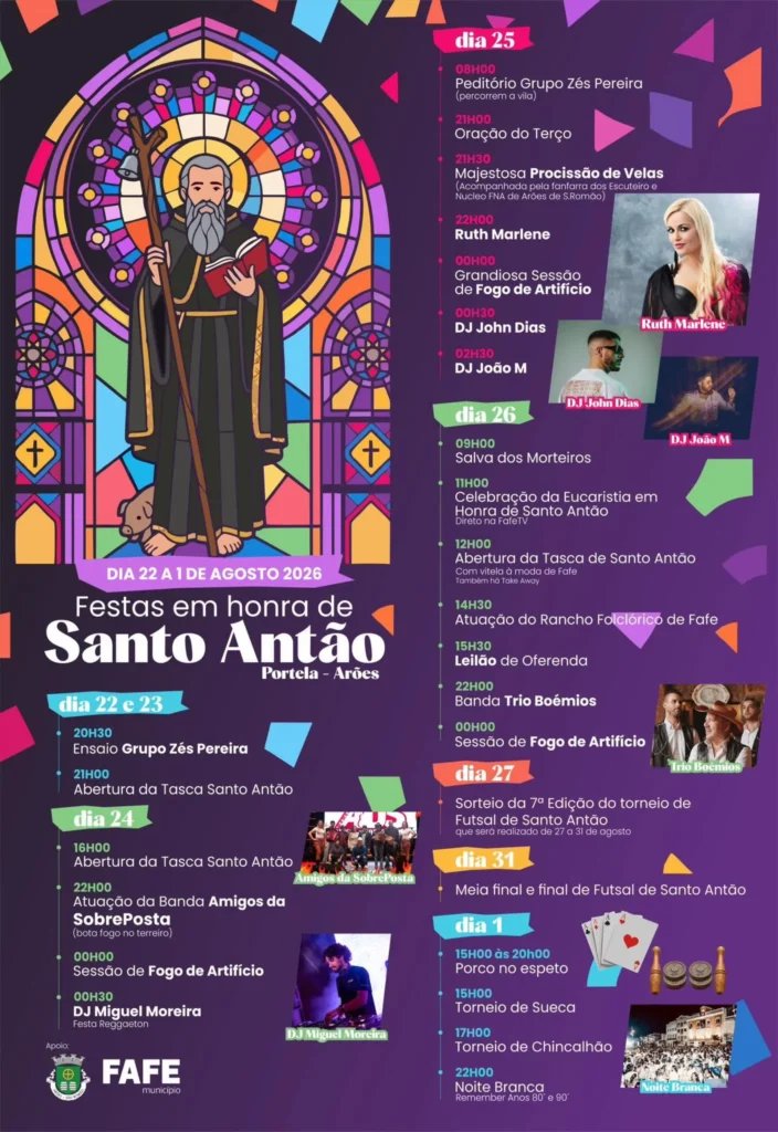 Cartaz Festas em honra de Santo Antão 2026 - Portela