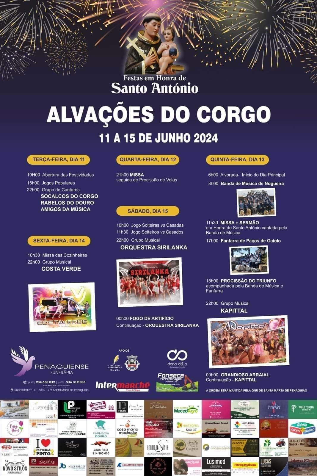Cartaz Festas em Honra de Santo António 2024 - Alvações do Corgo