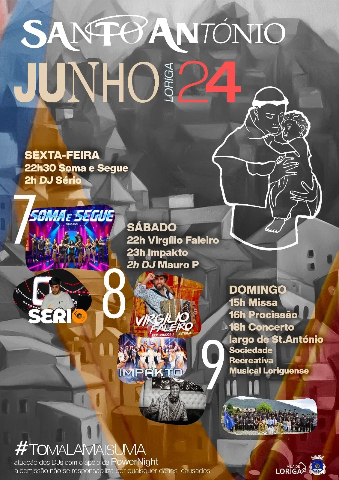 Cartaz Festas em Honra de Santo António 2024 - Loriga
