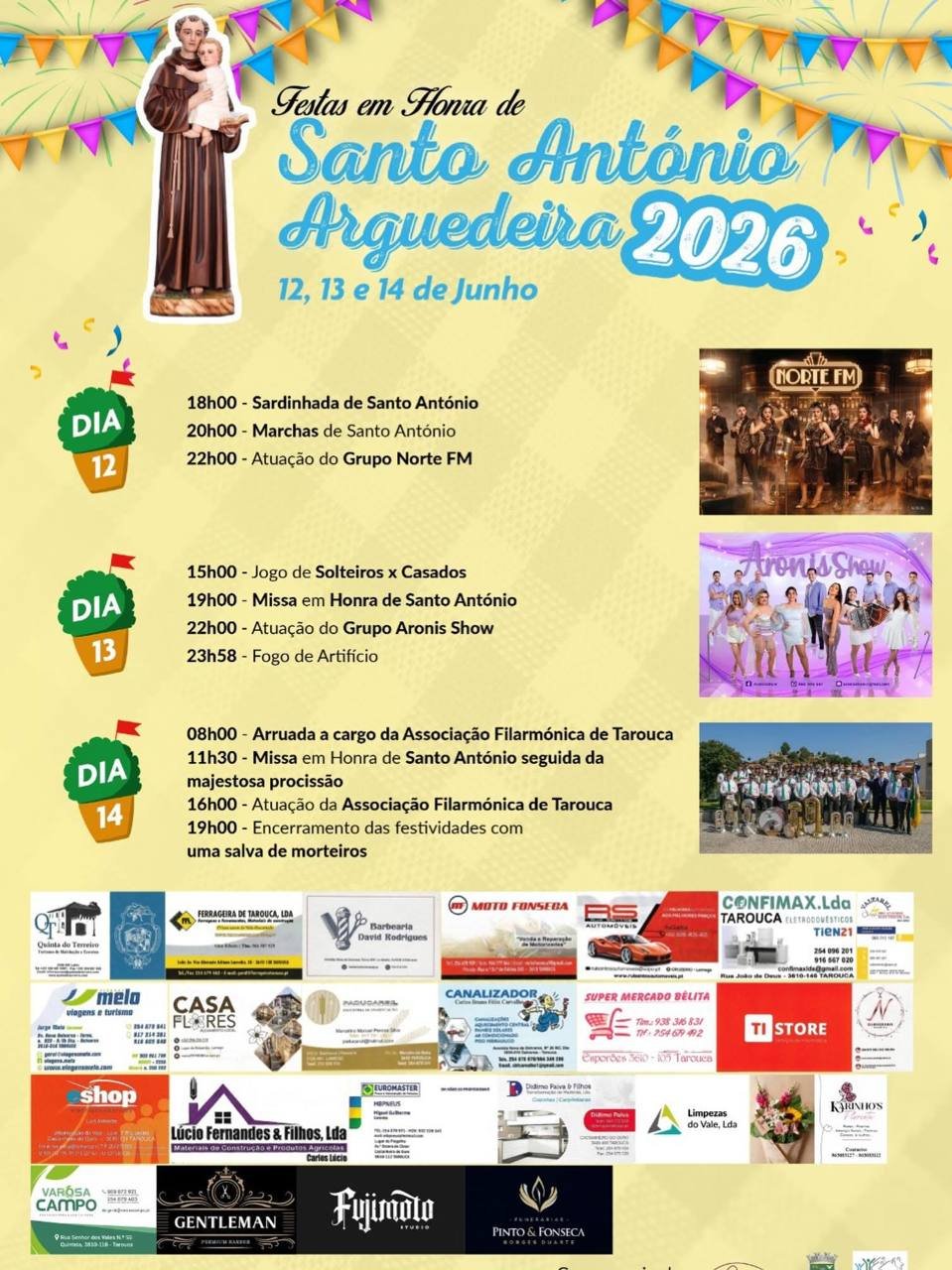 Cartaz Festas em Honra de Santo António 2026 - Arguedeira