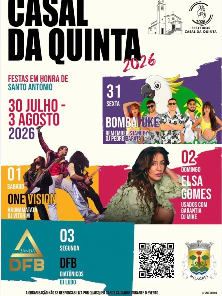Cartaz Festas em honra de Santo António 2026 - Casal da Quinta
