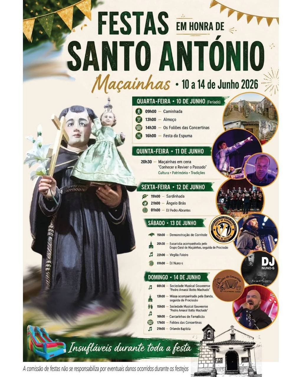 Cartaz Festas em honra de Santo António 2026 - Maçainhas