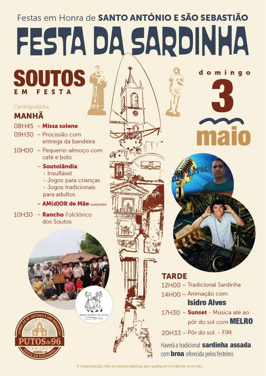 Cartaz Festas em honra de Santo António e São Sebastião 2026 - Caranguejeira