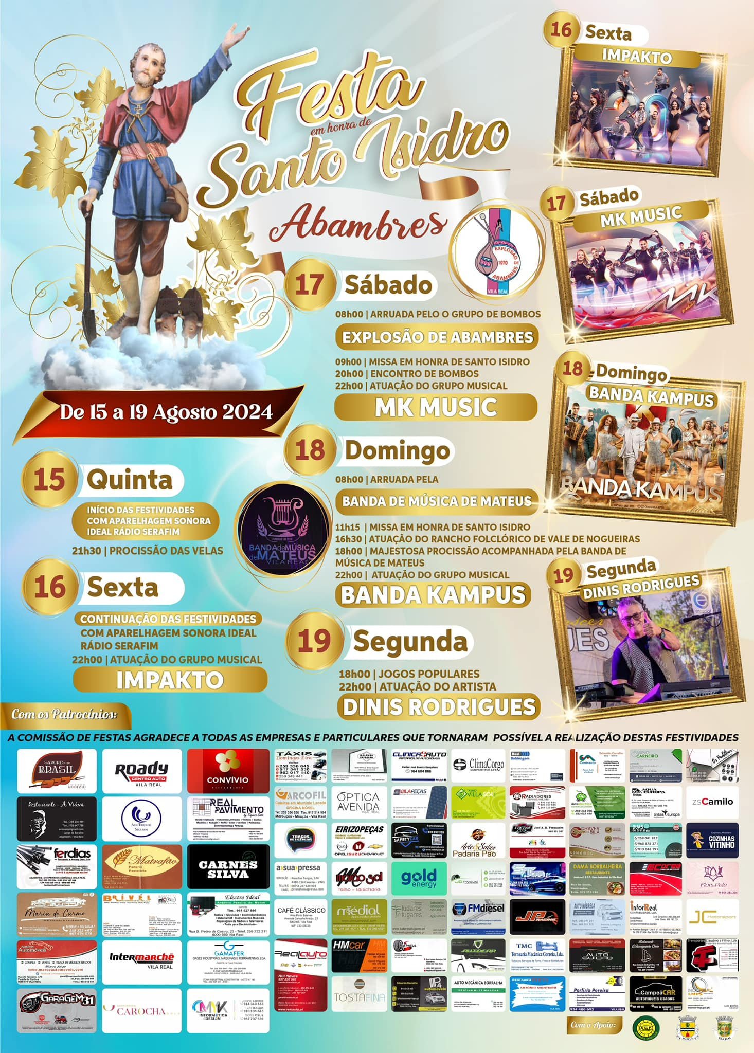 Cartaz Festas em Honra de Santo Isidoro 2024 - Abambres