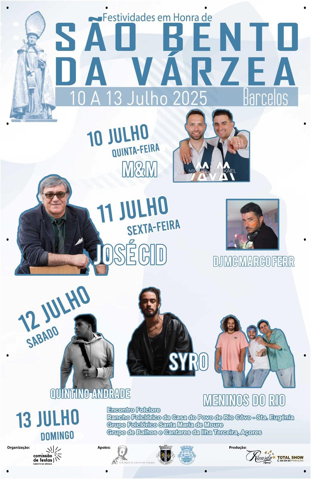 Cartaz Festas em Honra de São Bento da Várzea 2025 - Barcelos
